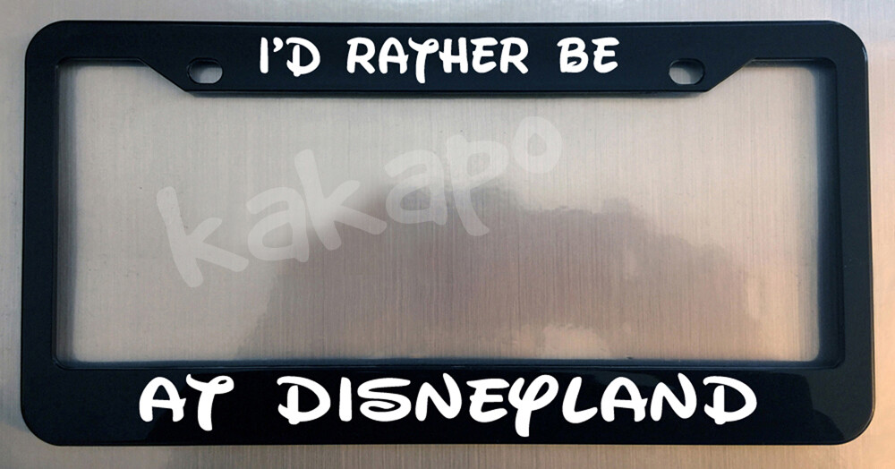 I'd Rather Be At Disneyland Mickey Black Metal Plate Frame