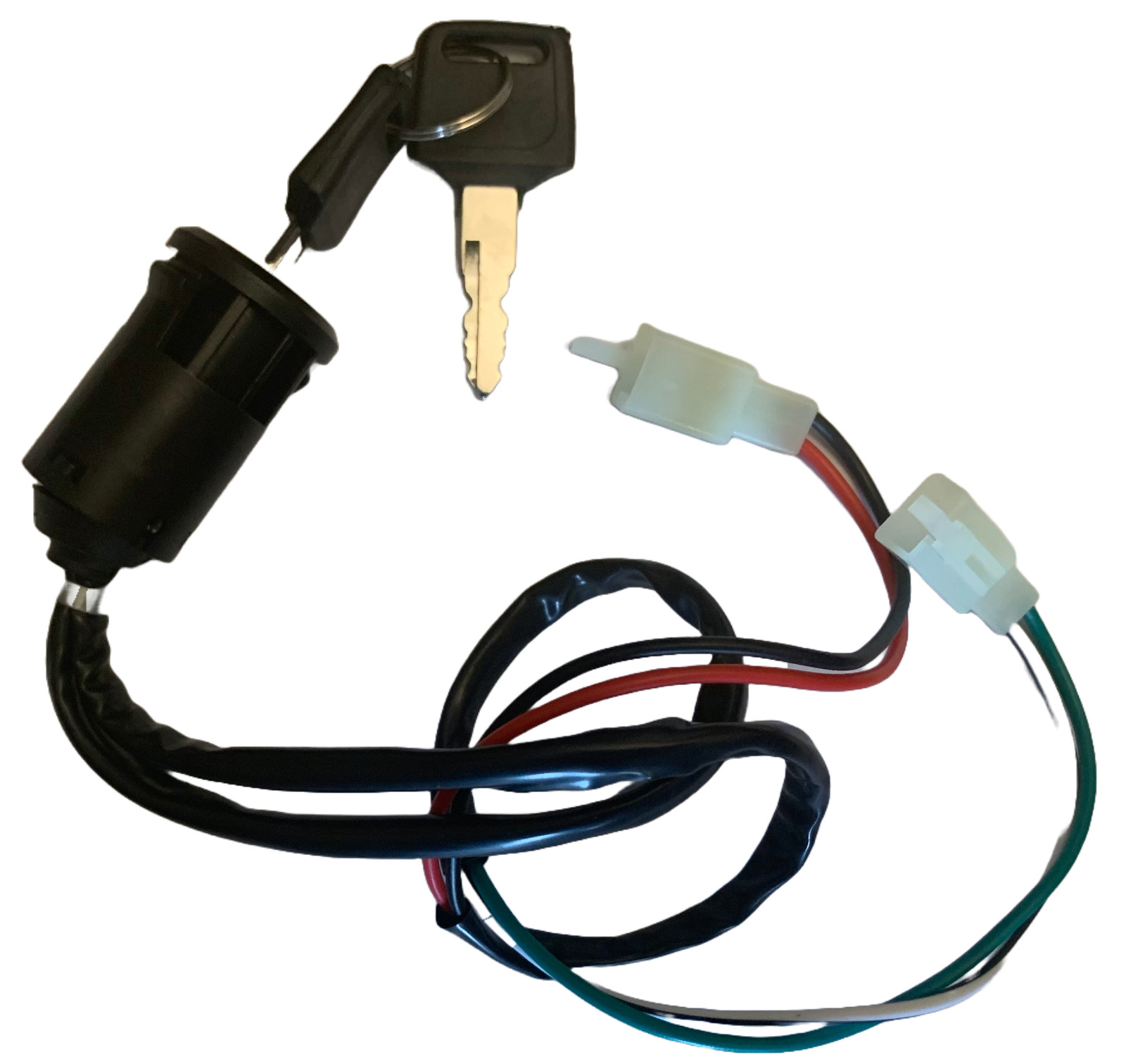 IGNITION KEY SWITCH w 4 WIRES 2 MALE PLUGS X-15 X-19 110cc SUPER BIKE MOTORCYCLE IGNITION KEY SWITCH w 4 WIRES 2 MALE PLUGS X-15 X-19 110cc SUPER BIKE MOTORCYCLE