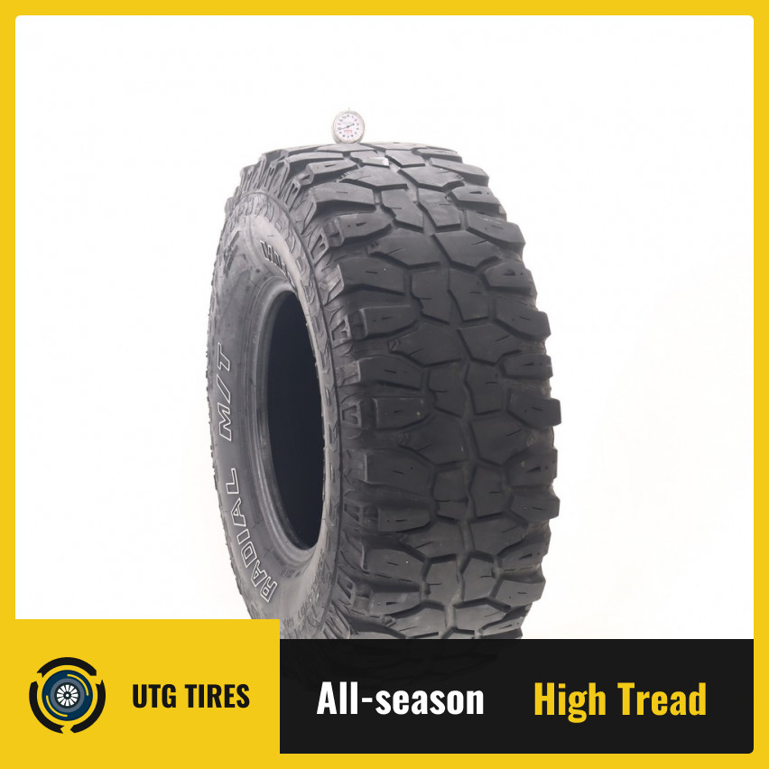 Used LT 33X12.5R15 Mud Claw Radial MT 108Q - 9.5/32 Used LT 33X12.5R15 Mud Claw Radial MT 108Q - 9.5/32
