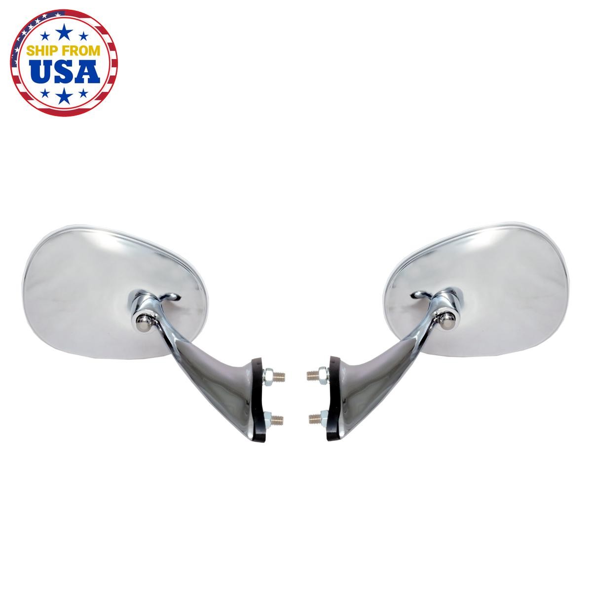 NSU Prinz 30 Sport P1000 TT TTS 58-69 Chrome Ellipse Oval Shape Door Mirror Pair NSU Prinz 30 Sport P1000 TT TTS 58-69 Chrome Ellipse Oval Shape Door Mirror Pair