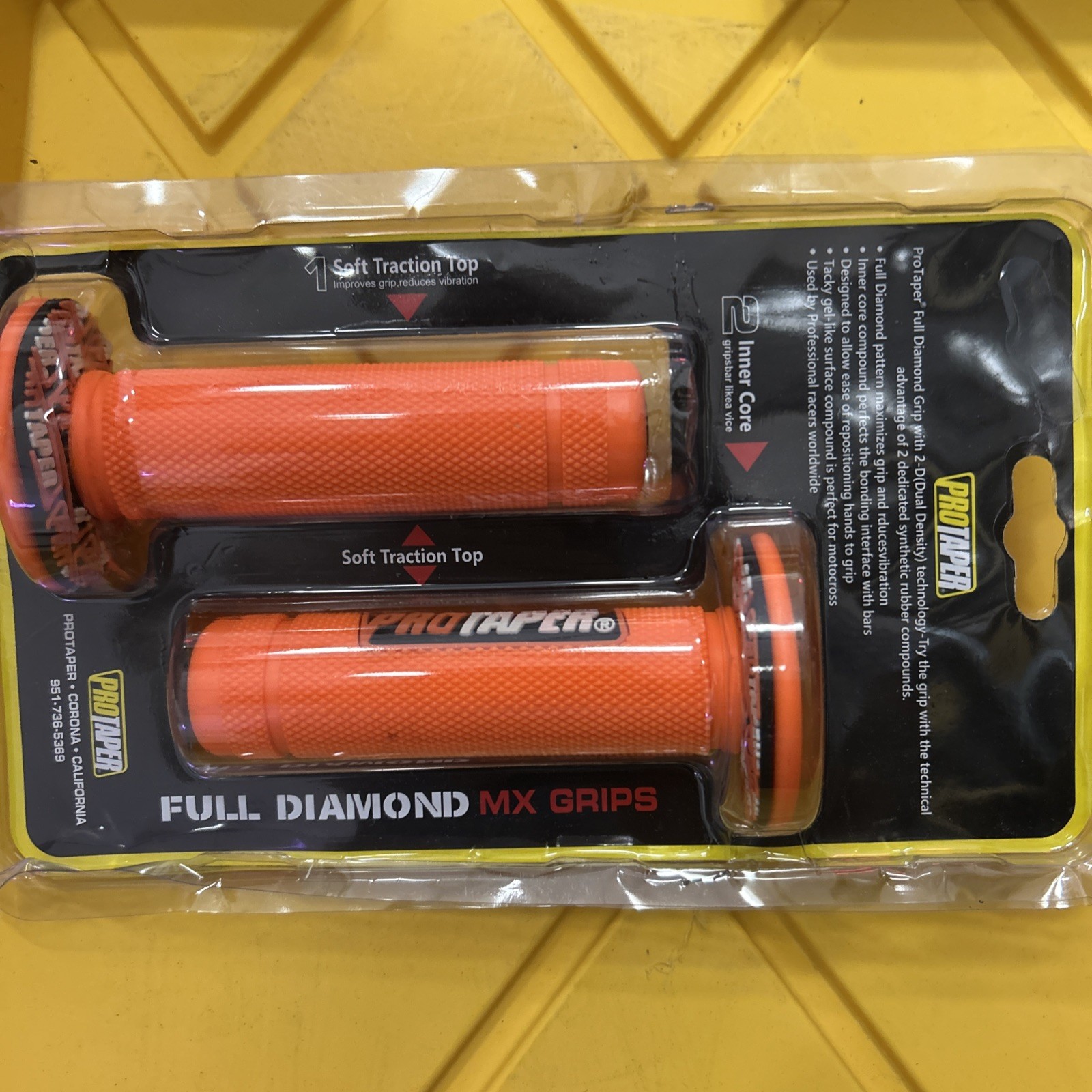 7/8\'\' Motorcross Handle Grips Dirt Bike 22mm 24mm Truster Grips Motor Orange