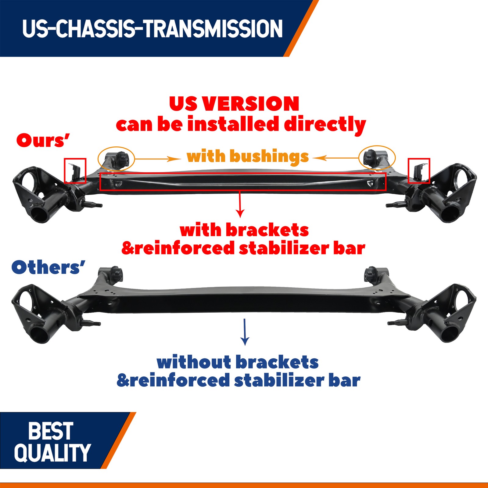 Rear Axle Beam Crossmember Subframe fits for 02-07 Toyota Corolla Matrix ZZE130