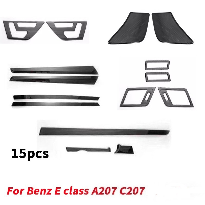 15PCS Brush Black Interior Cover Trim Decor For Benz E class A207 C207 2014-2016 15PCS Brush Black Interior Cover Trim Decor For Benz E class A207 C207 2014-2016
