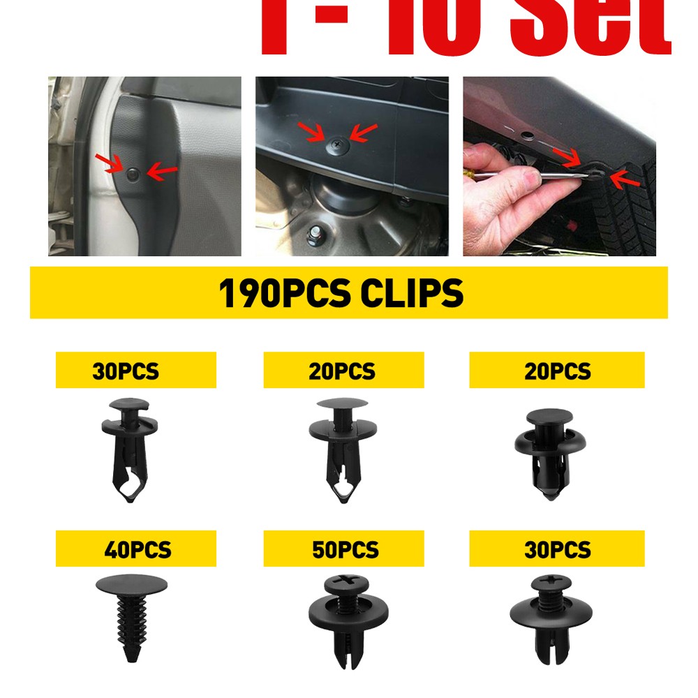 190-1900X Clips for Plastic Hole Retainer Rivets Fender Pin Fastener Push Bumper 190-1900X Clips for Plastic Hole Retainer Rivets Fender Pin Fastener Push Bumper