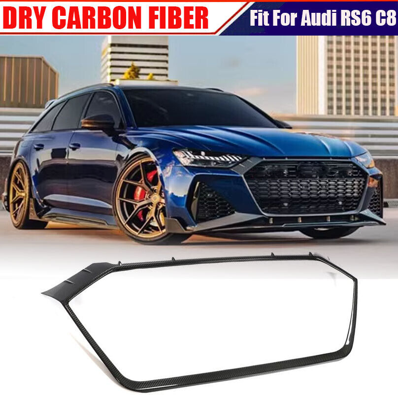 For Audi RS6 RS7 C8 Avant Wagon 2019-2022 DRY CARBON Front Bumper Grille Grill