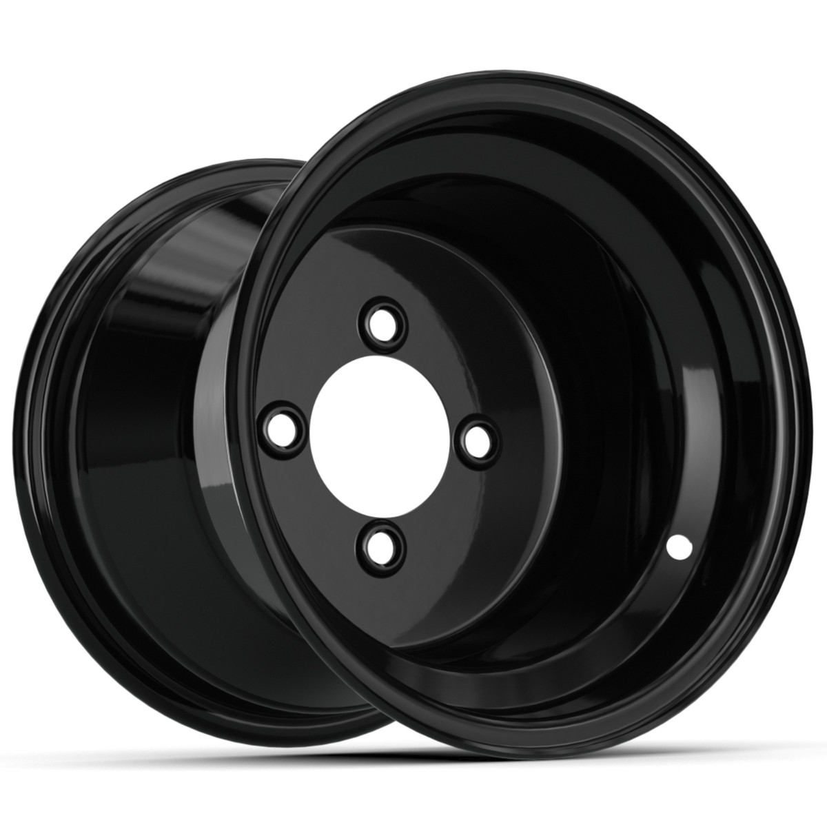 GTW Black Steel Golf Cart Wheel | 10x8 | 3:5 Offset | 4x101.6mm Bolt Pattern