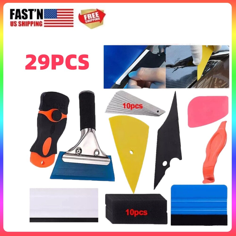 29Pc Car Window Tint Kit Vehicle Glass Protective Film Wrapping Installation Set 29Pc Car Window Tint Kit Vehicle Glass Protective Film Wrapping Installation Set