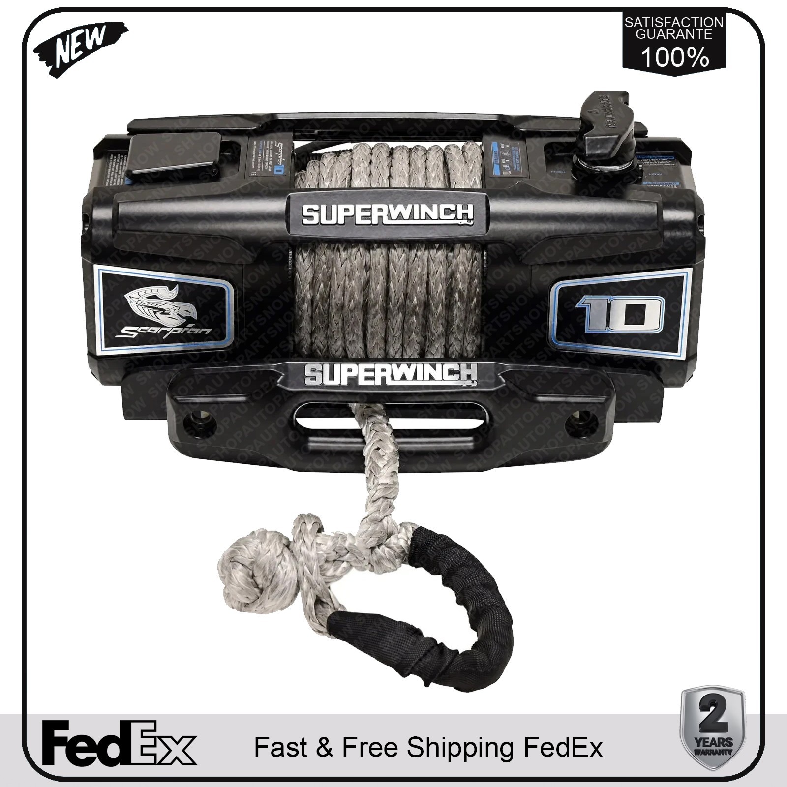 Superwinch 1155401 Scorpion 10,000LB 12V DC Winch With Synthetic Rope Black Superwinch 1155401 Scorpion 10,000LB 12V DC Winch With Synthetic Rope Black