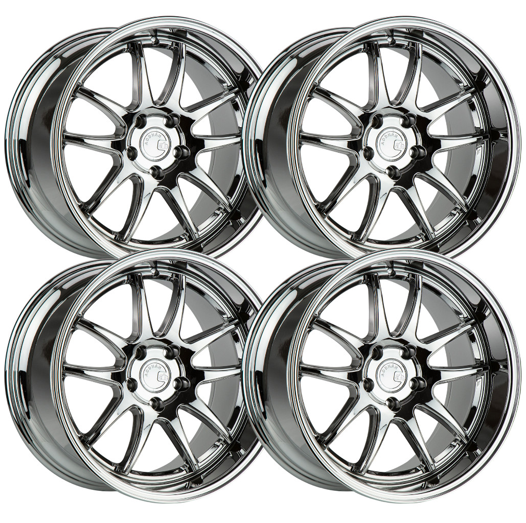 (Set-4) Aodhan DS02 18x9.5 5x4.5/5x114.3 Vacuum Chrome 30mm Wheels Rims 18 Inch