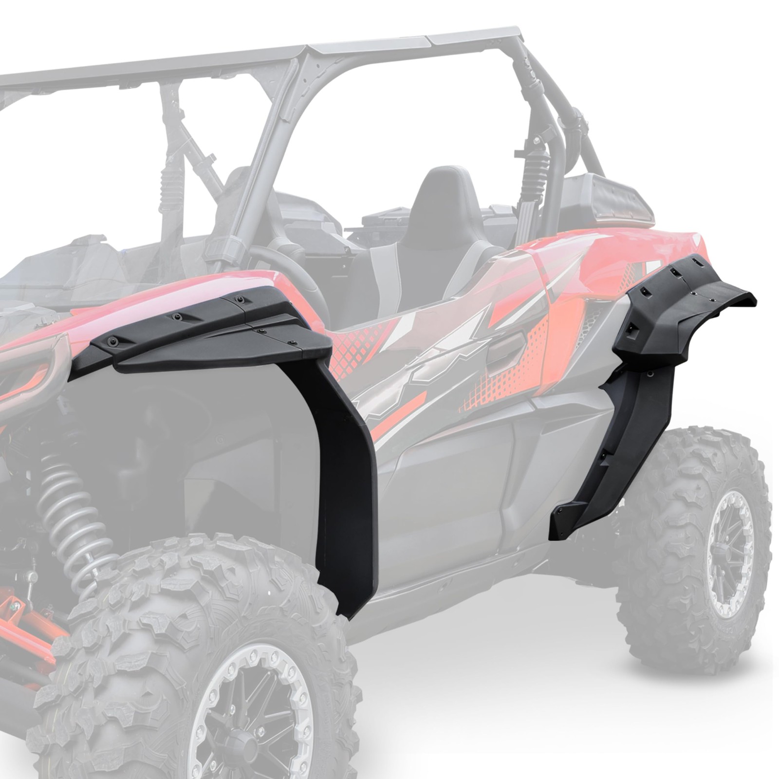 SAUTVS XXL Fender Flares for Kawasaki Teryx KRX 1000, Front Rear Extended Mud...