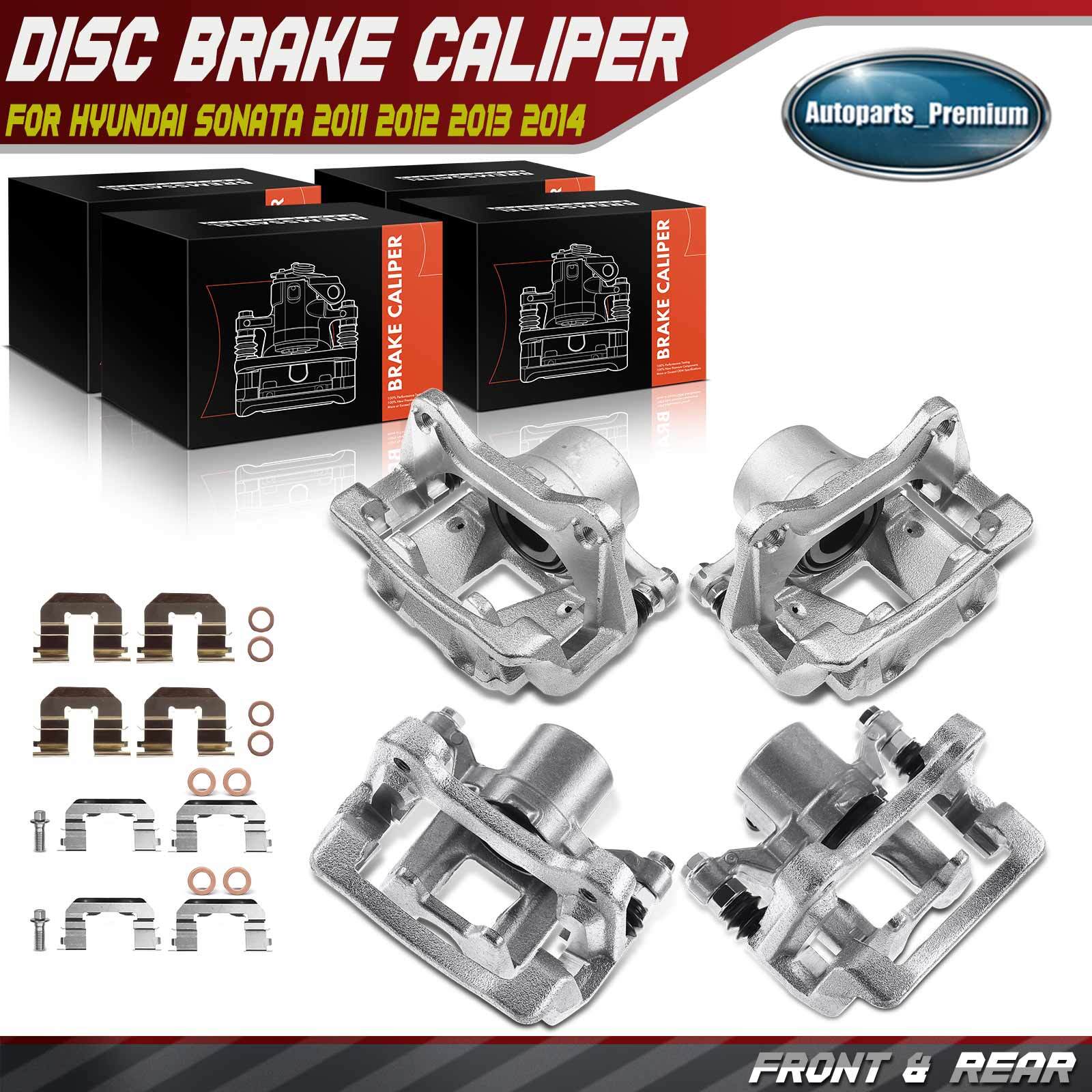 4x Front & Rear Disc Brake Caliper w/ Bracket for Hyundai Sonata 2011 2012-2014