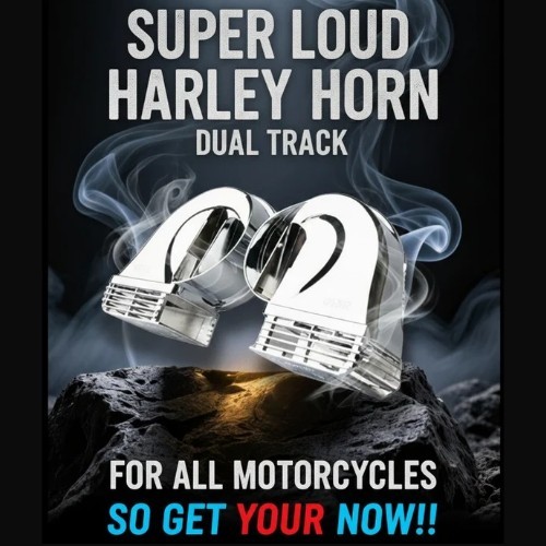  DUAL TRACK CHROME MOTORCYCLE HORN                               SUPER LOUD