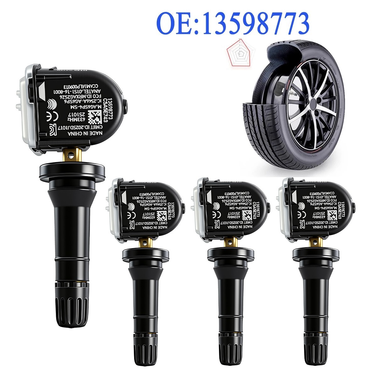 4 x TPMS for Holden Commodore HSV VF GTS TYRE PRESSURE MONITOR 13598773 95712232