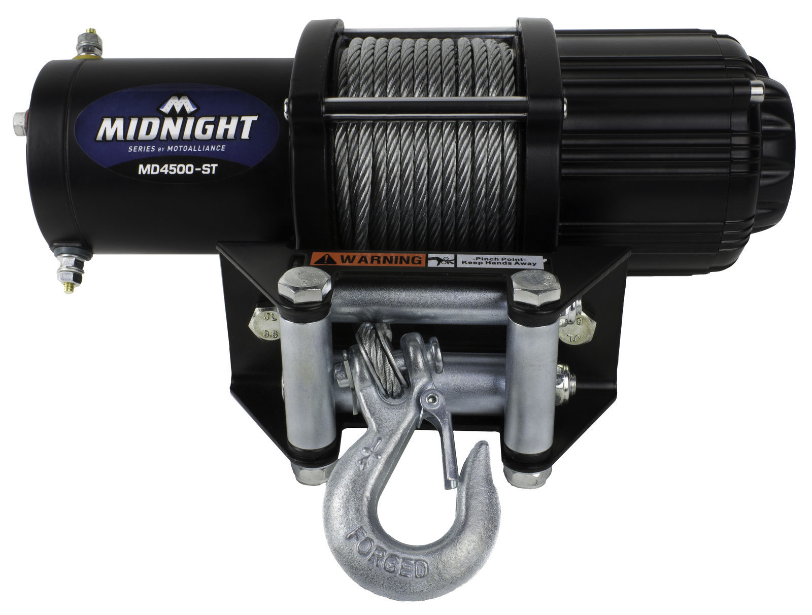 Viper Midnight 4500 lb ATV UTV Winch Kit with 50 feet Steel Cable