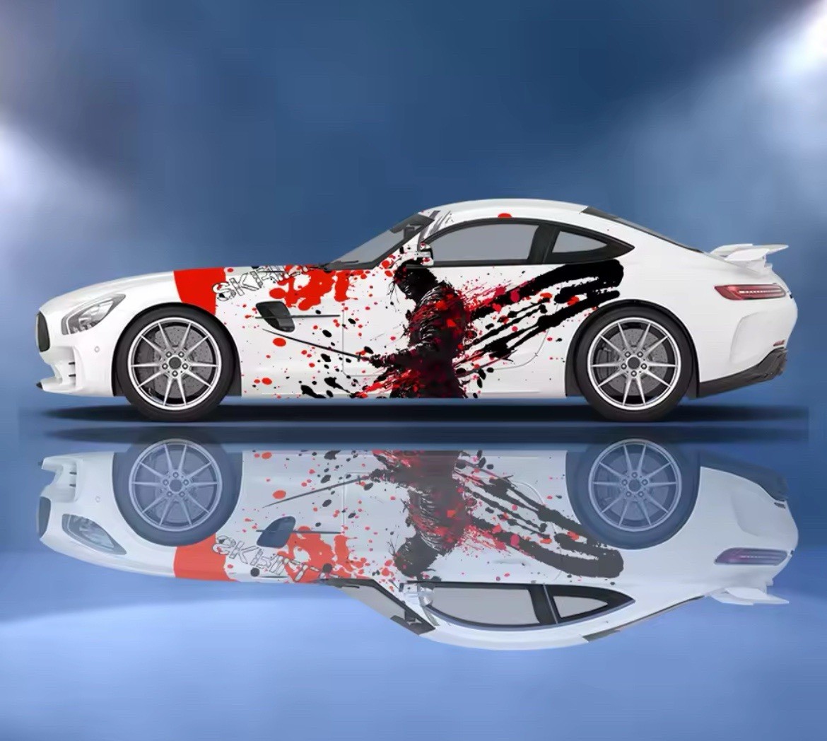 Custom Samurai Livery Racing Side Wrap; JDM Inspired Samurai Custom Decal Side