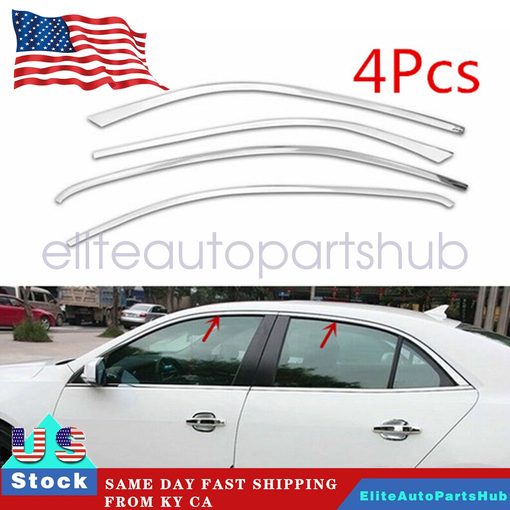 Chrome Stainless Car Windows Molding Trim Strips Fits Chevrolet Malibu 2013-2015
