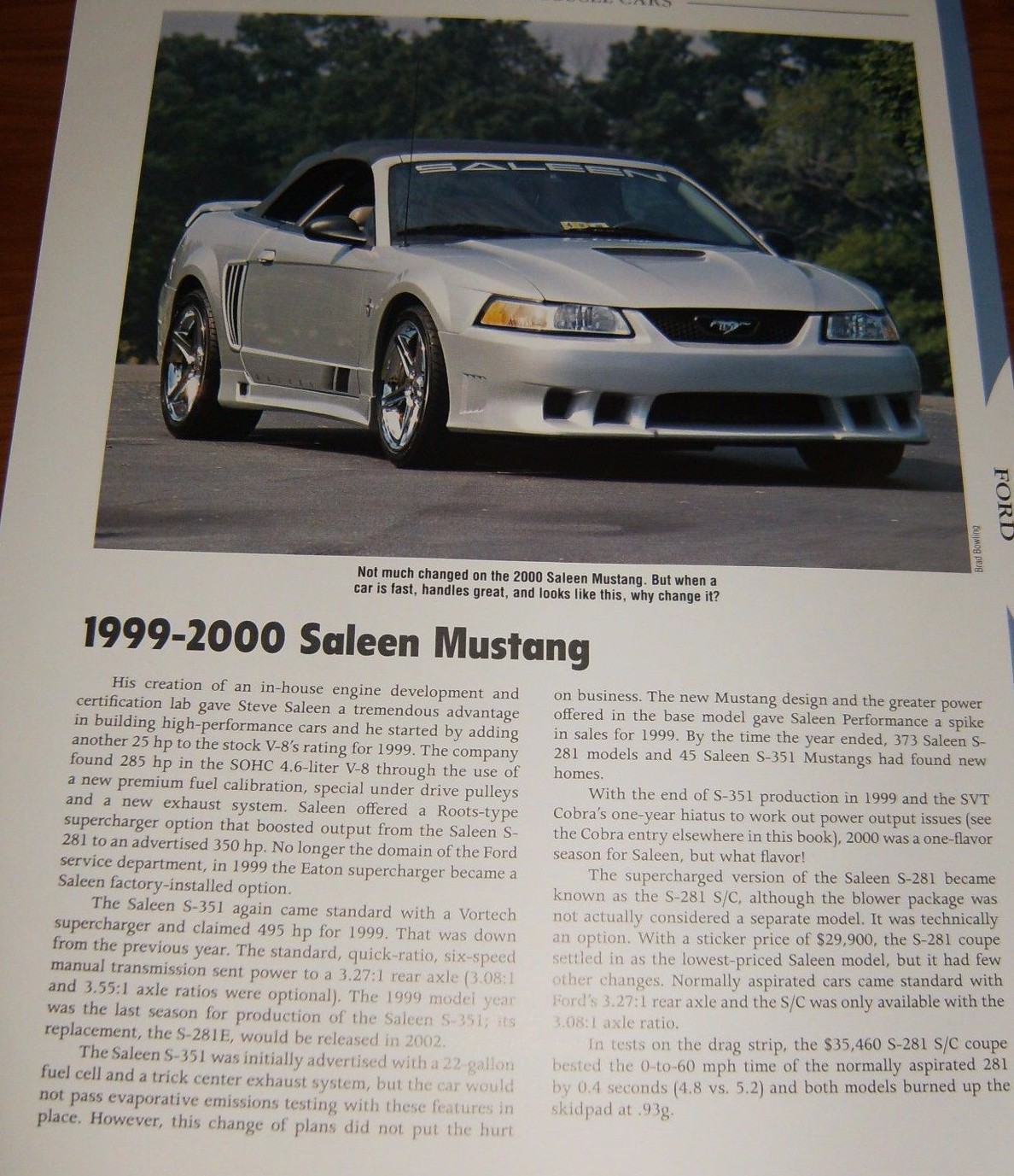 1999-00 Saleen Mustang S-351 Specs Info Photo 99 S-281 S351 Convertible
