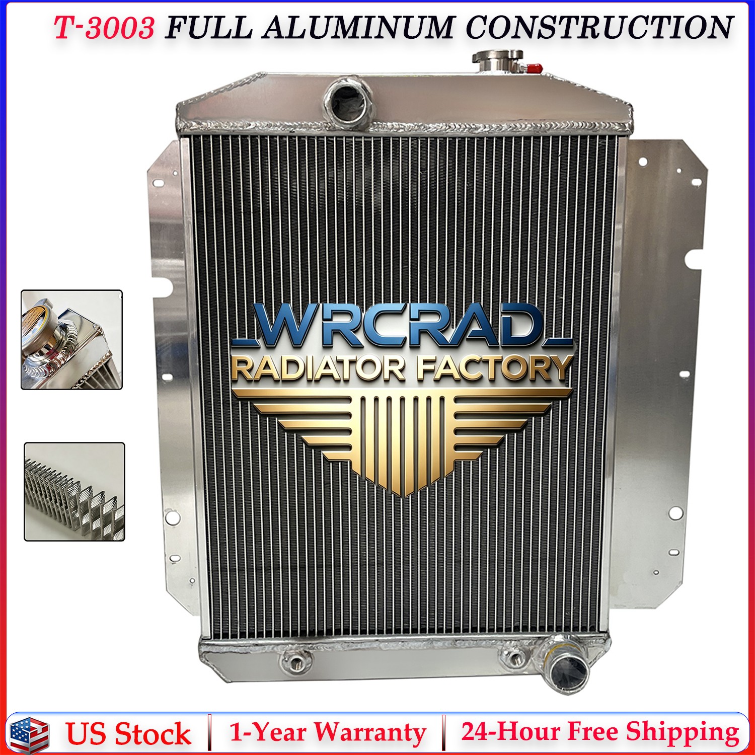 All Aluminum Radiator For 1950-1952 1951 BUICK SPECIAL SUPER ROADMASTER AT/MT