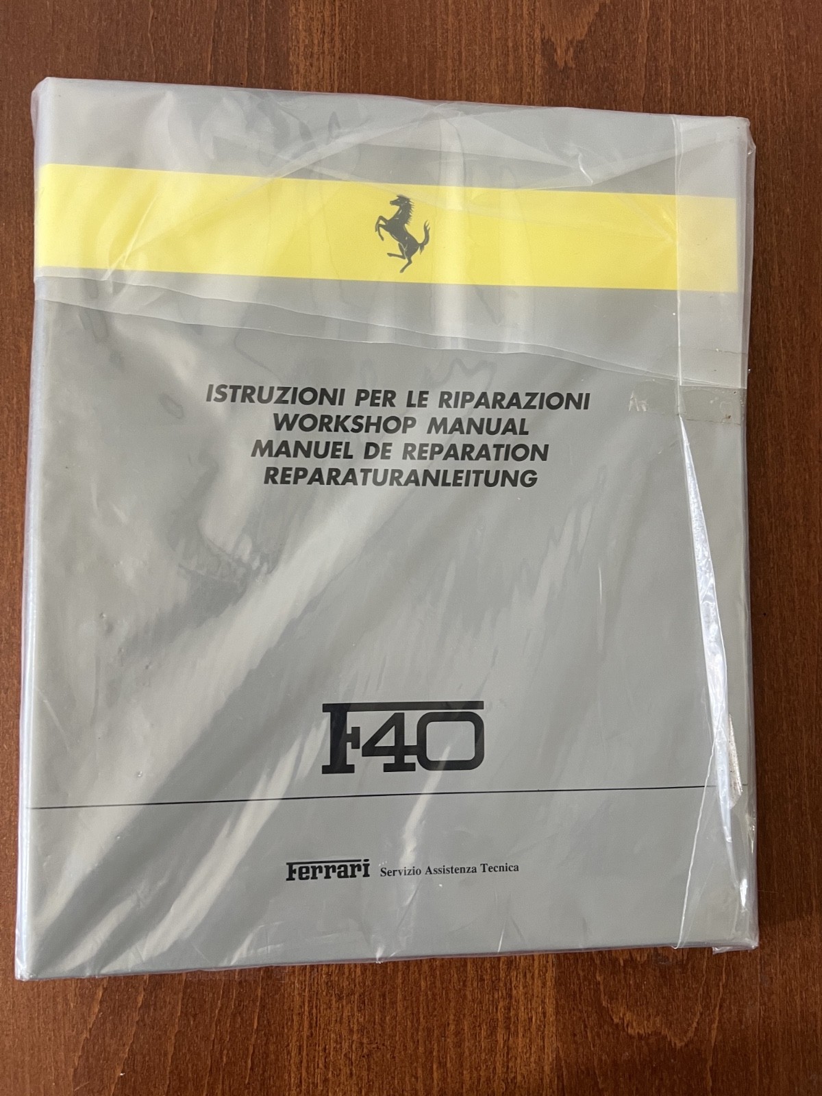 Ferrari F40 Workshop Manual — New / Unused — Original Ferrari Packaging