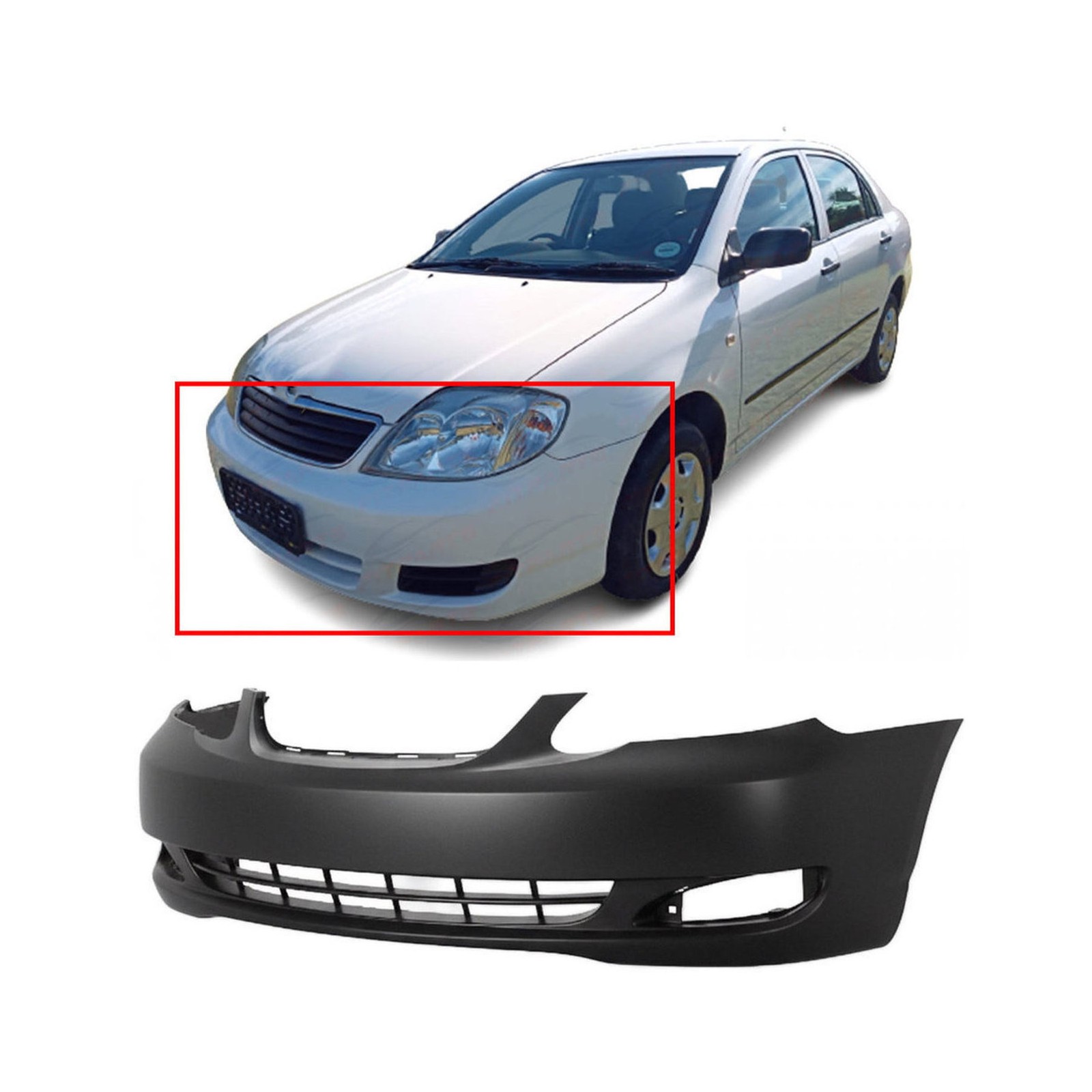 Bumper Cover For 2005-2008 Toyota Corolla TO1000297 521190Z938 Front Primed