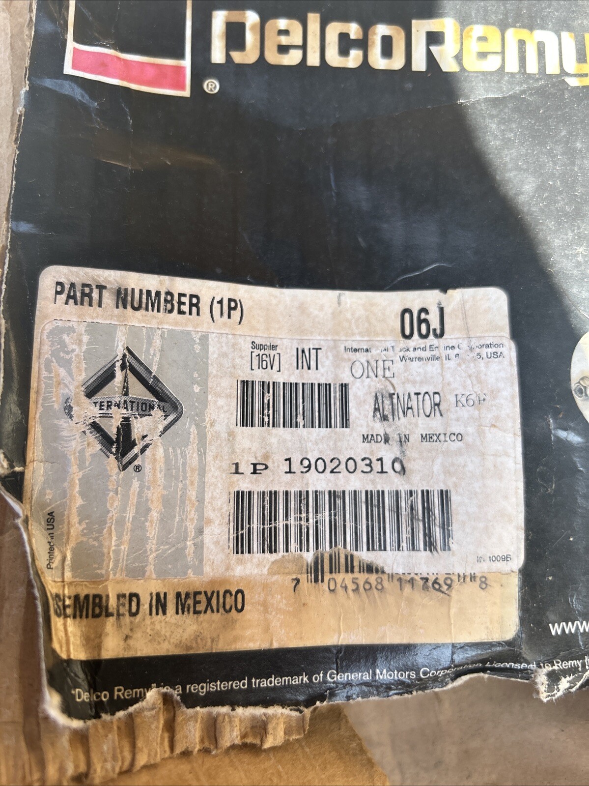 Delco Remy DR 19020310 22SI 150 AMP Alternator J180 Hinge Mount