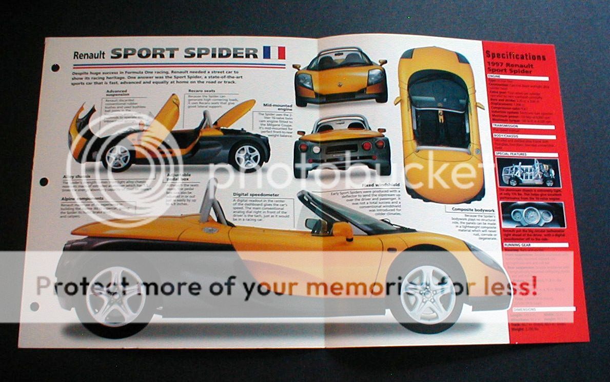 1997 RENAULT SPORT SPIDER UNIQUE IMP BROCHURE '97