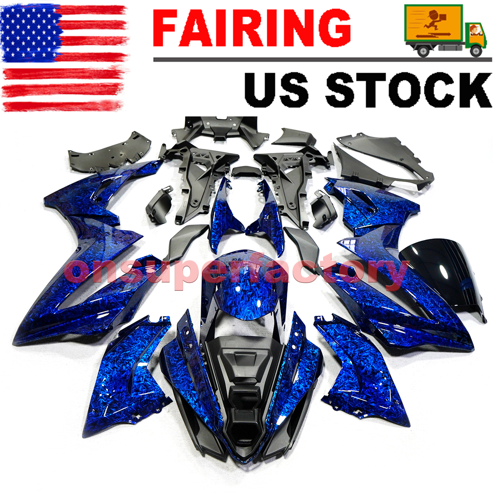 Blue Forged Carbon Fiber Fairing Kit For Suzuki GSX8R 2024 - 2026 ABS Bodywork