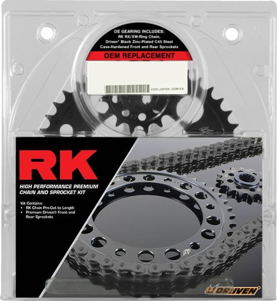 RK 525 Replacement Chain & Sprocket Kit Black/Natural for Honda CBR600 F4i