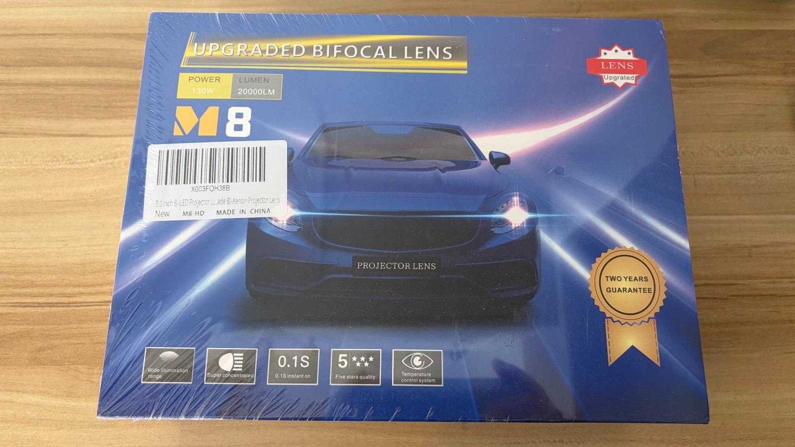 M8 Blue 3.0” Bi-LED Projector Lens Car Headlight Upgrade 130W 20000LM M8 Blue 3.0” Bi-LED Projector Lens Car Headlight Upgrade 130W 20000LM