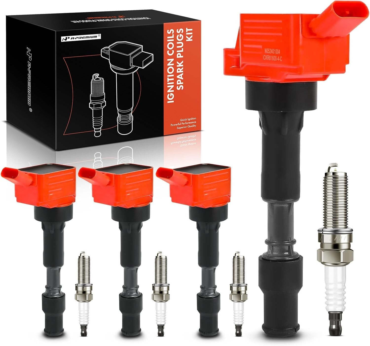 4 PACK A-Premium (Red) Ignition Coil Pack and Iridium Spark Plugs (273002E601) 4 PACK A-Premium (Red) Ignition Coil Pack and Iridium Spark Plugs (273002E601)