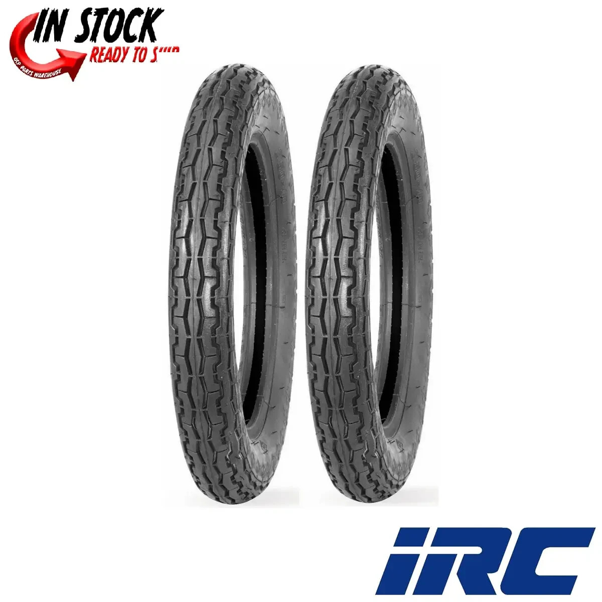(2) New IRC 2.50-10 MB8 Front & Rear Tire Set For Honda Spree, SB50, Yamaha Razz (2) New IRC 2.50-10 MB8 Front & Rear Tire Set For Honda Spree, SB50, Yamaha Razz