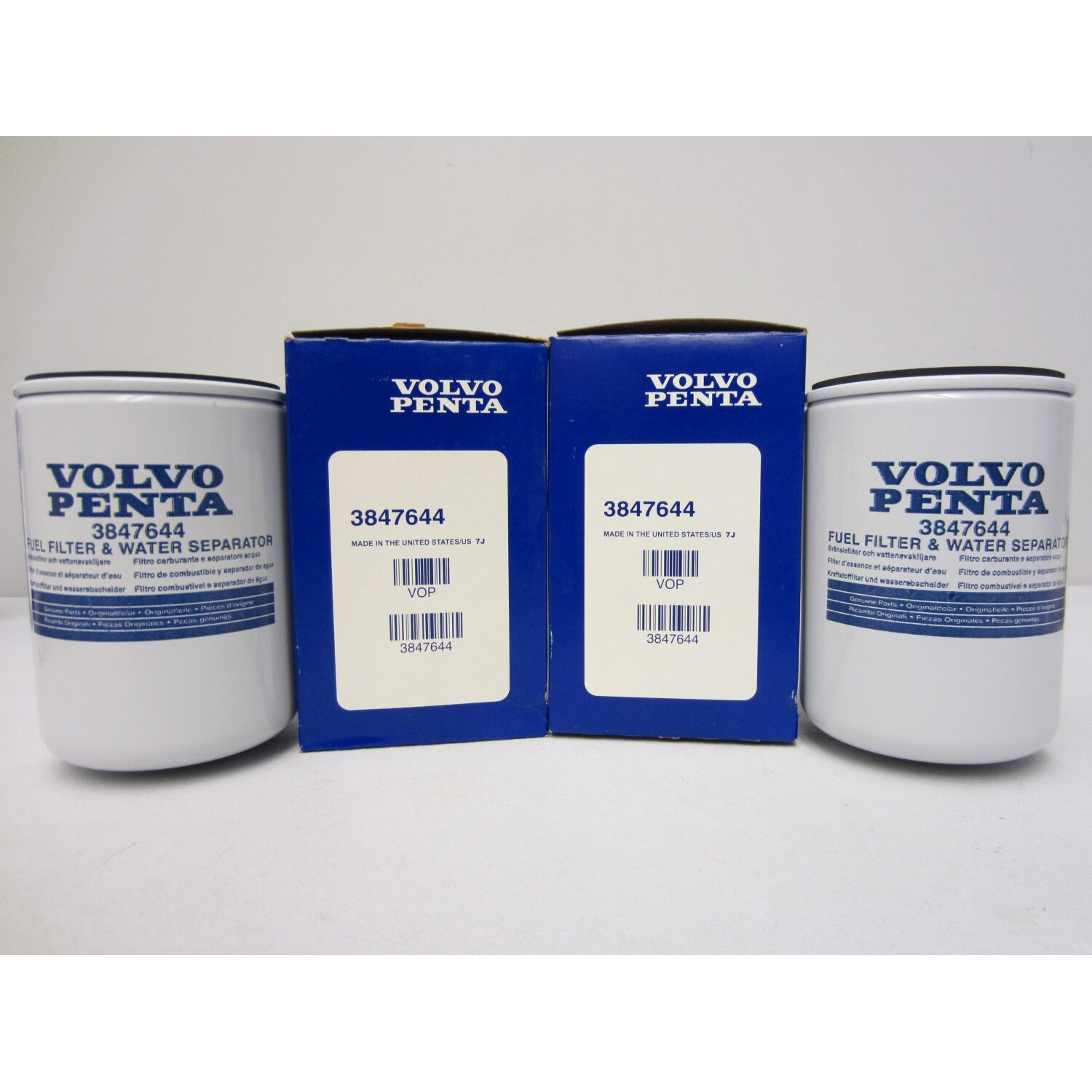 Volvo Penta Stern Drive New OEM Water Separating Fuel Filter 3847644 TWO PACK Volvo Penta Stern Drive New OEM Water Separating Fuel Filter 3847644 TWO PACK
