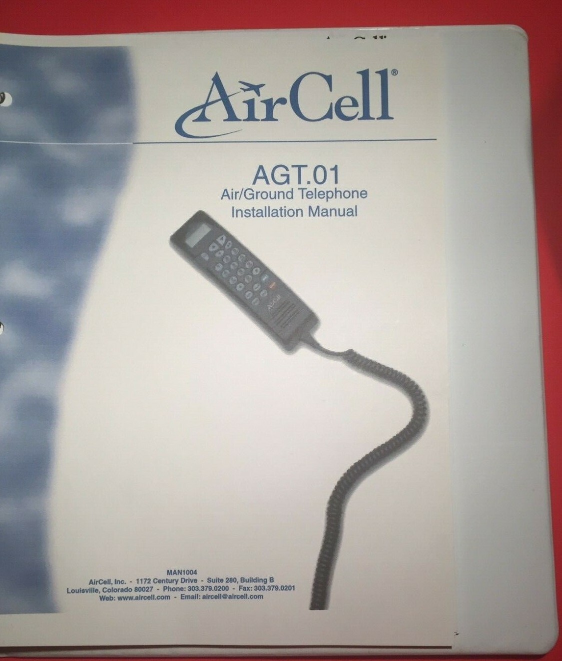 AirCell AGT.01 Air Ground Telephone Install Manual AirCell AGT.01 Air Ground Telephone Install Manual
