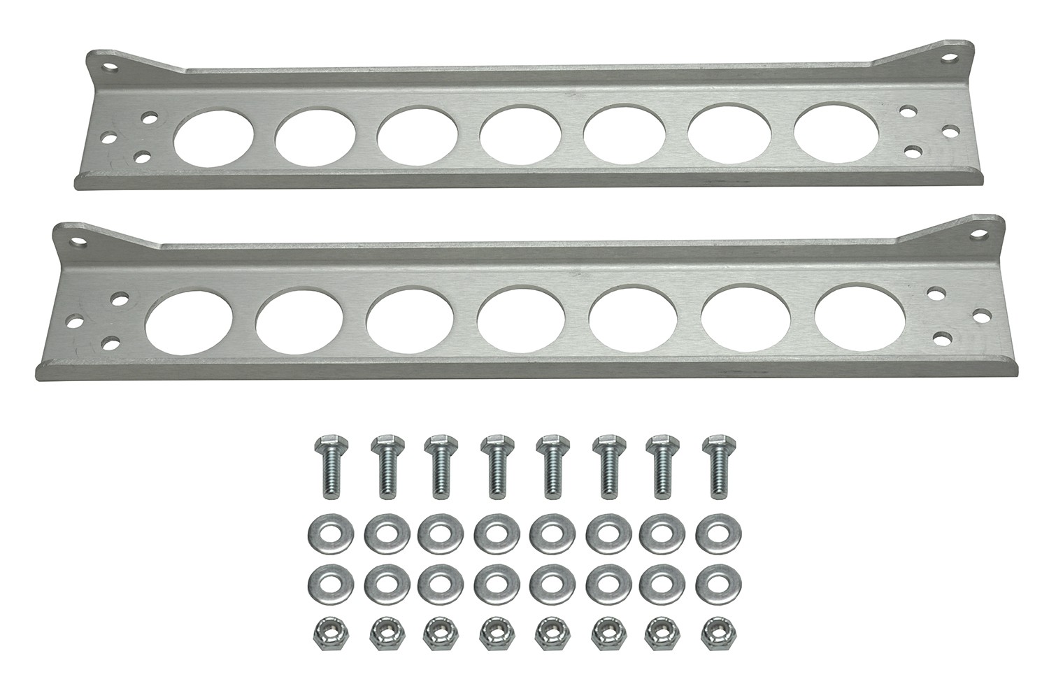 Derale 50023 Single Stacked Plate Brushed Aluminum Brackets w/Mounting Hardware