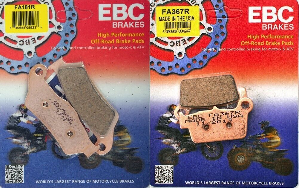 EBC FA181R front & FA367R rear brake pad set fits 2024+ Kawasaki KX450 KX450X