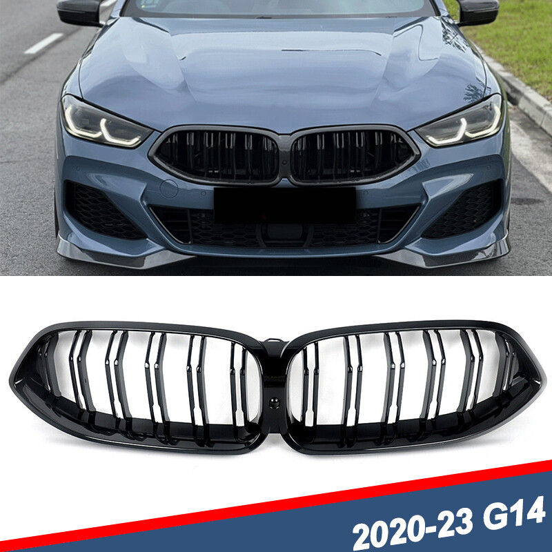 For 20-23 G14 G15 8-Series 840i M850i Gloss Black Front Kidney Dual Line Grille