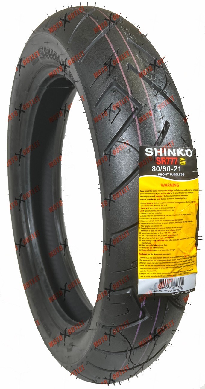 Shinko 80/90B21 Front Tire 777 Motorcycle 80 90 21 SR777 Street 87-4589 Shinko 80/90B21 Front Tire 777 Motorcycle 80 90 21 SR777 Street 87-4589