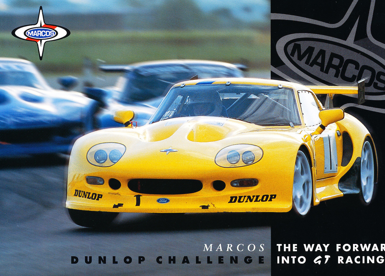 1999 2000 Marcos Dunlop Challenge Race 1-page Original Car Sales Brochure Card 1999 2000 Marcos Dunlop Challenge Race 1-page Original Car Sales Brochure Card