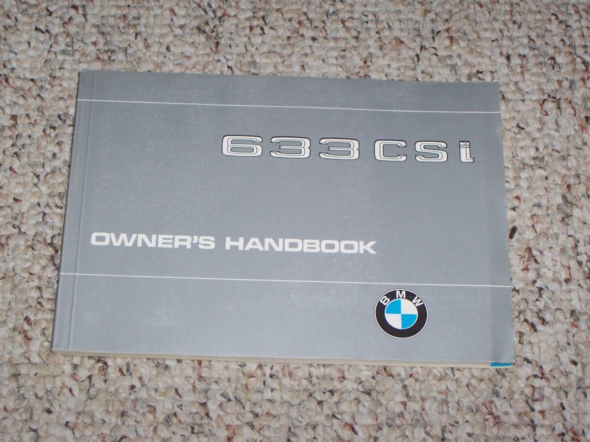 1980 BMW 633CSi Coupe Owner Owner\'s Manual User Guide Book