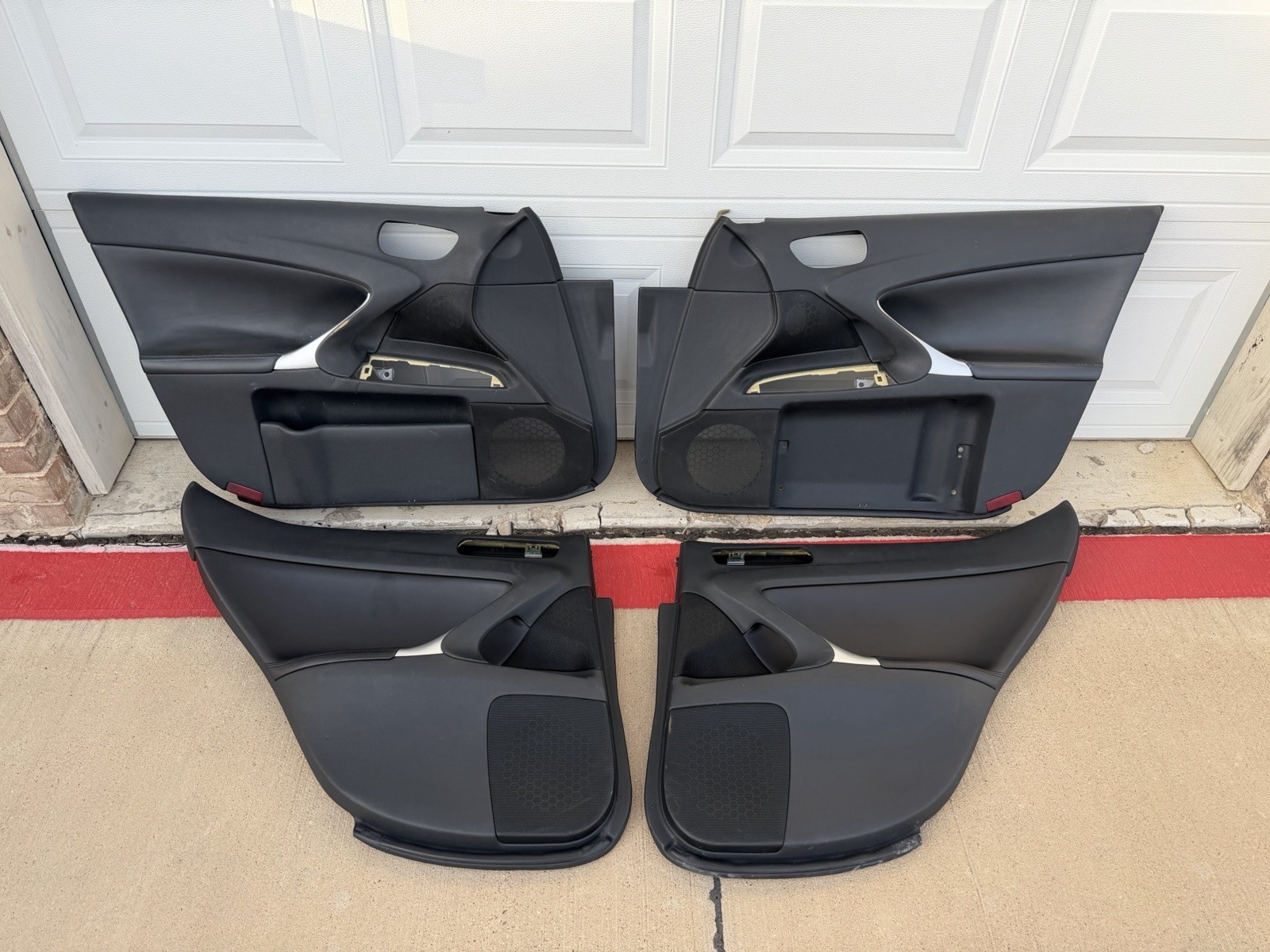 2006-2013 Lexus IS250 IS350 Black Front Rear Door Panel Set OEM *NOT STICKY*
