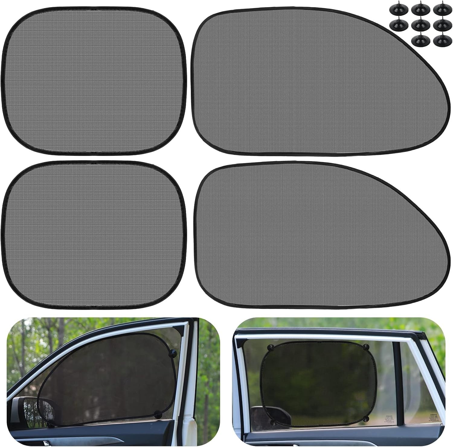 Tallew 4 Pack Car Window Shades Cling Sunshade for Sun Shade Baby Side Black Tallew 4 Pack Car Window Shades Cling Sunshade for Sun Shade Baby Side Black