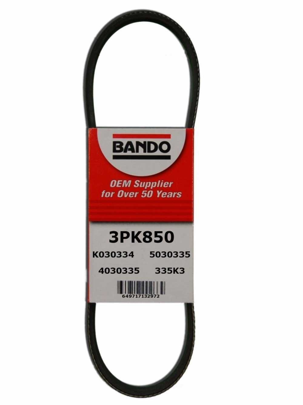 Serpentine Belt  Bando USA  3PK850