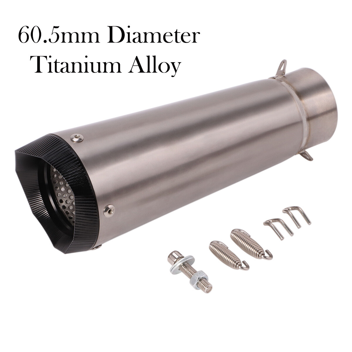 60.5mm Universal Titanium Alloy Exhaust Pipe Motorcycle Muffler Tail Pipe 10.43\