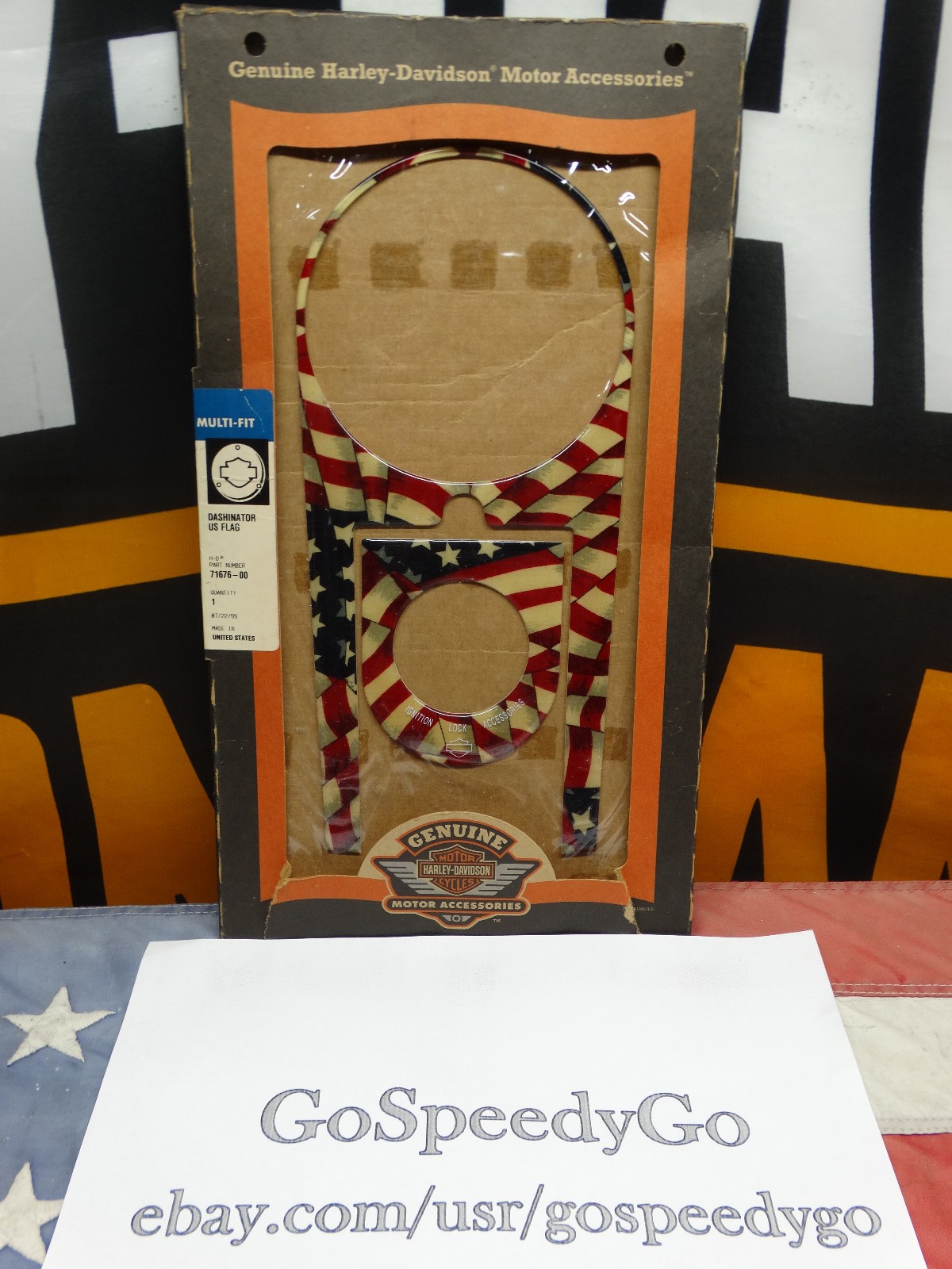 🇺🇸 BRAND NEW Genuine Harley FLSTS Heritage Springer US Flag Dashinator - RARE