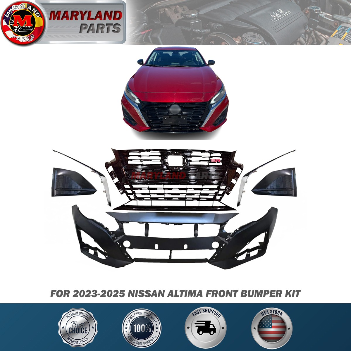 For 2023-2025 Nissan Altima Front Bumper Kit For 2023-2025 Nissan Altima Front Bumper Kit