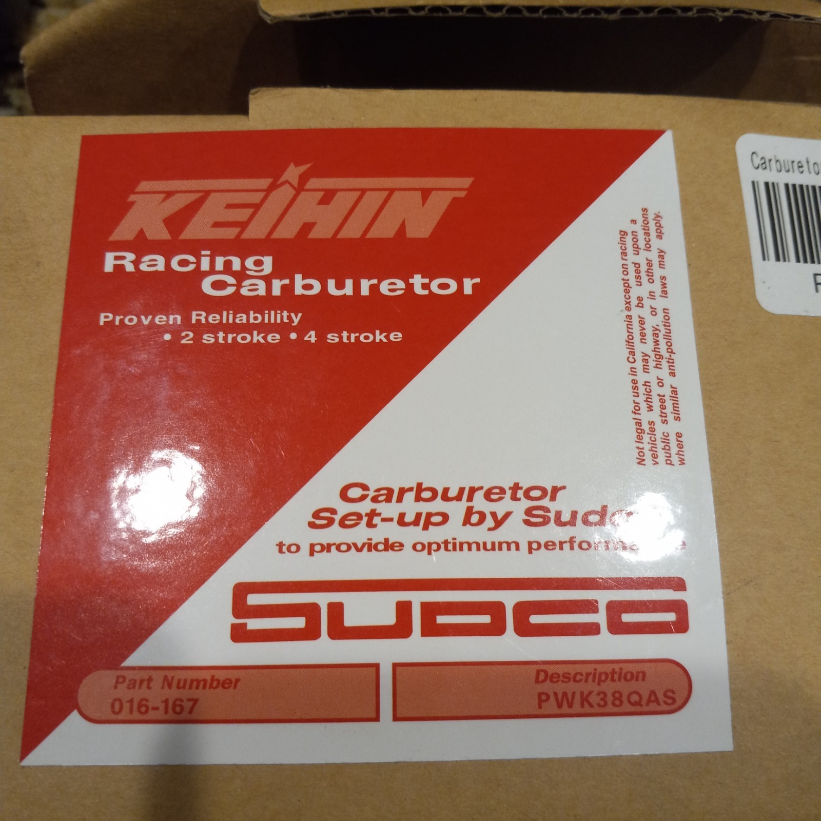 Keihin Racing Carburetor 016-167 PWK38QAS