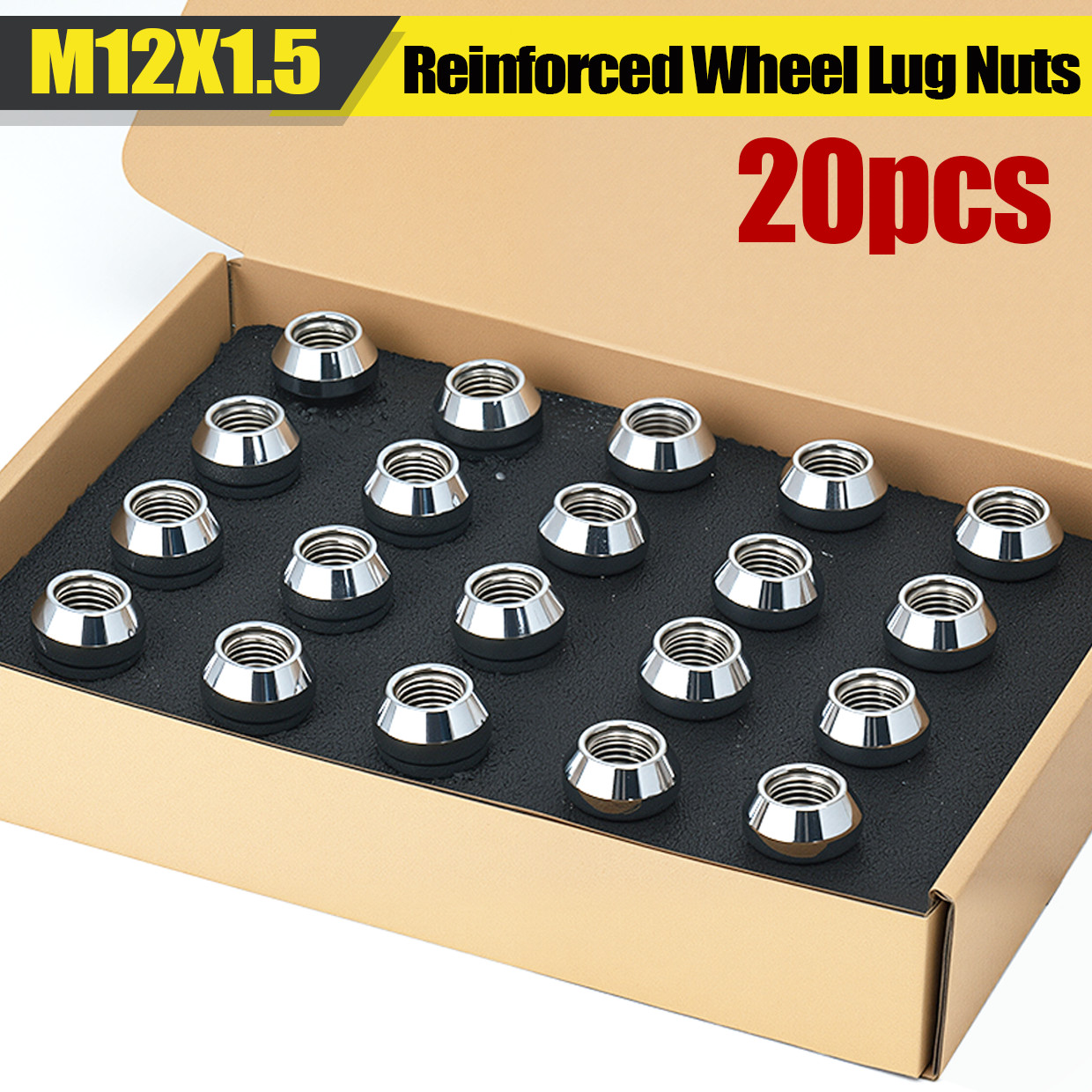 20pcs Chrome Universal Reinforced Car Wheel Lug Nut  1.78\