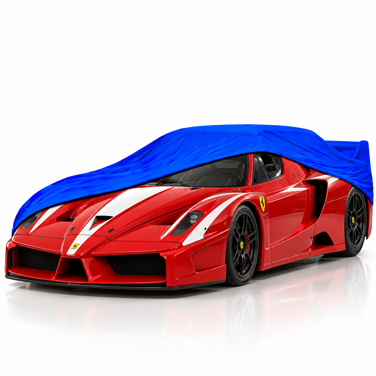 Platin Carparts Indoor Stretch Car Cover Full Garage for Ferrari FXX Blue