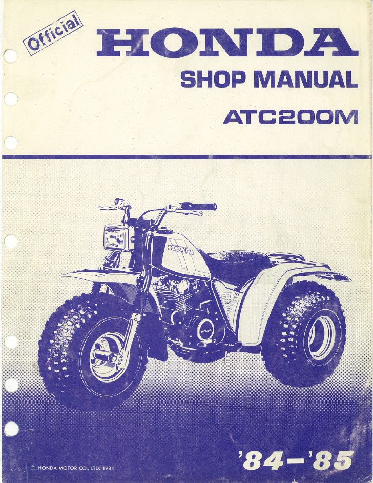 1984-1985 Honda ATC 200M Service Shop Repair Manual 1984-1985 Honda ATC 200M Service Shop Repair Manual