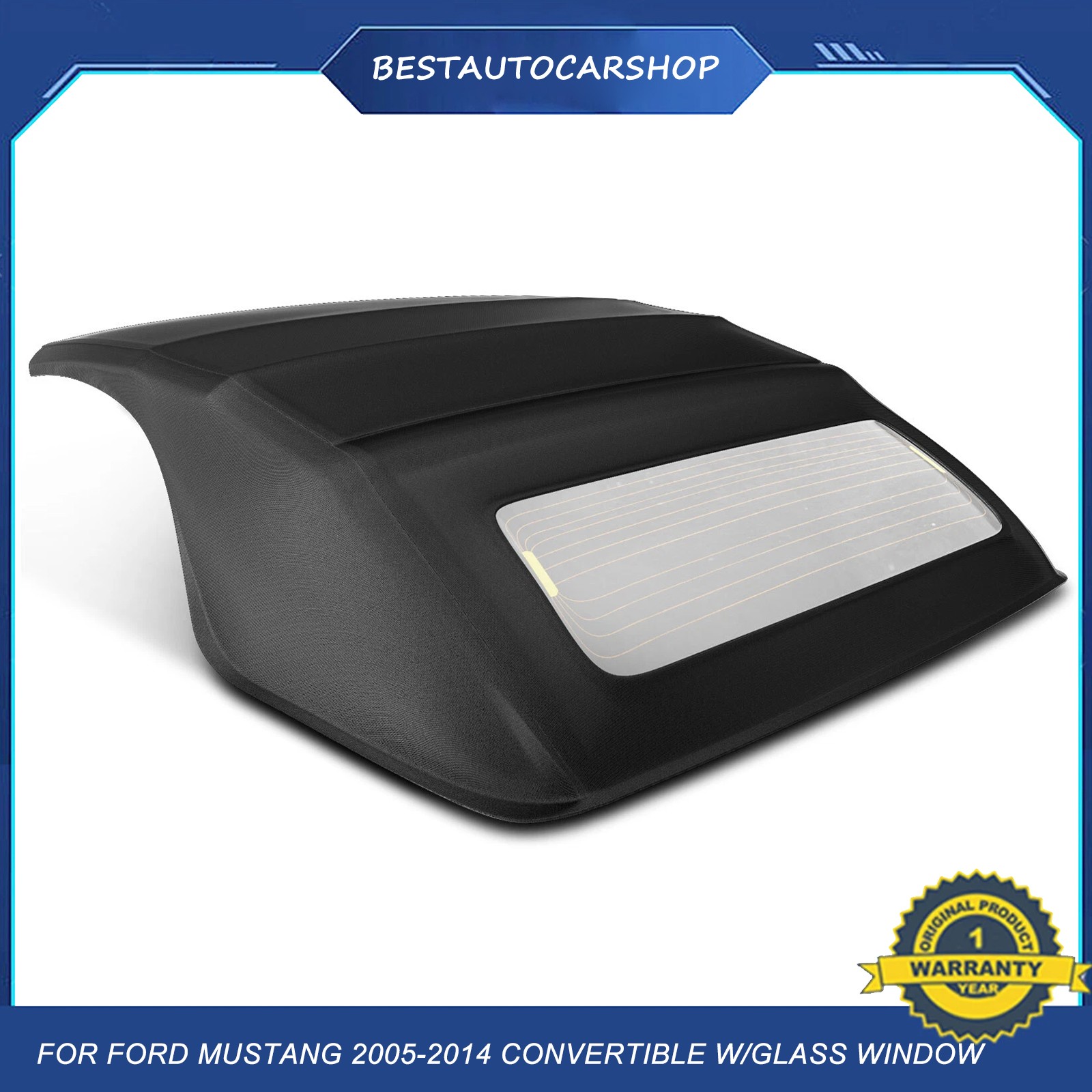 Convertible w/Glass Window Black Convertible Soft Top for Ford Mustang 2005-2014